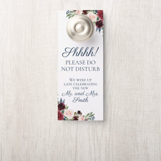 ネイビーマルサラ結婚フローラのドアハンガー ドアノブサイン (ノブ)