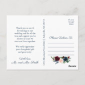 ネイビーマルサラ結婚フローラのポストカード ポストカード (裏面)