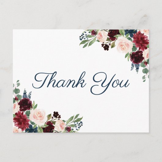 ネイビーマルサラ結婚フローラのポストカード ポストカード (正面)