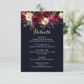 ネイビーマルサラ ボヘミアンフラワーの結婚式 詳細情報 エンクロージャーカード (スタンド正面)