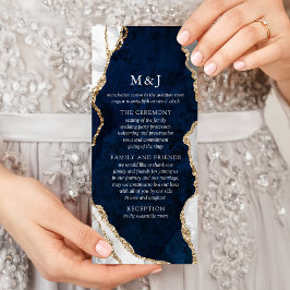 ネイビーマーブルホワイト&金ゴールドアゲート結婚式 プログラム