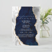 ネイビーマーブル＆ゴールドアゲートのディナーリハーサル 招待状 (スタンド正面)