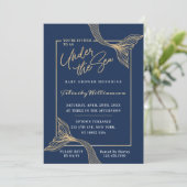 ネイビーマーメイドザシーベビーシャワー招待状 招待状 (スタンド正面)