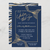 ネイビーマーメイドザシーベビーシャワー招待状 招待状 (正面/裏面)