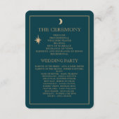 ネイビーミスティック金ゴールドスターズムーン結婚式 プログラム (裏面)