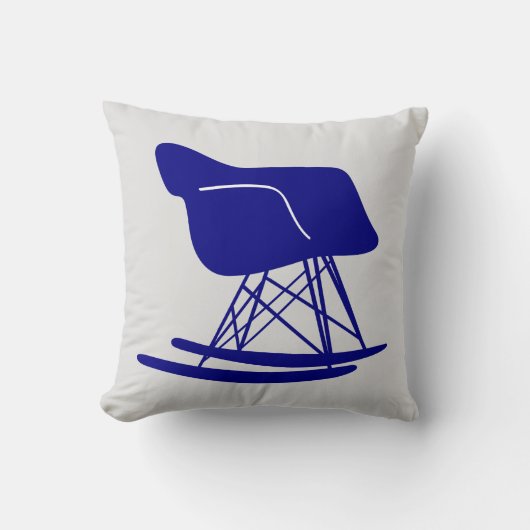 ネイビーミッドセンチュリーモダンロッキングチェア装飾用クッション クッション (正面)