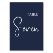 ネイビーミニマルブルーエレガントテーブル番号記号 テーブルナンバー (正面)