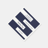 ネイビーミニマルブルーホワイトエレガントシック50th誕生日 スタンダードカクテルナプキン (角)