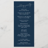 ネイビーミニマルブ結婚・ブルーの式典 プログラム (裏面)