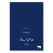 ネイビーミニマルモノグラム牛肉料理オプション座席表 テーブルナンバー (正面)