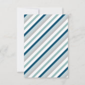 ネイビーミント&グレーキュートエレファントベビーガールRSVP 出欠カード (裏面)