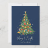 ネイビーメリーと明るいクリスマスツリー シーズンカード (正面)