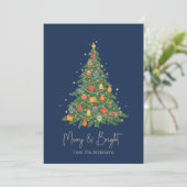 ネイビーメリーと明るいクリスマスツリー シーズンカード (スタンド正面)