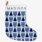 ネイビーメリーインターフェイスクリスムカかわいい子供名 ラージクリスマスストッキング (正面)