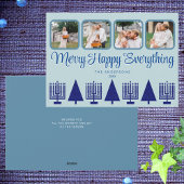 ネイビーメリーインターフェイス（ユダヤ教）メノラーツリーかわいい4写真 シーズンカード