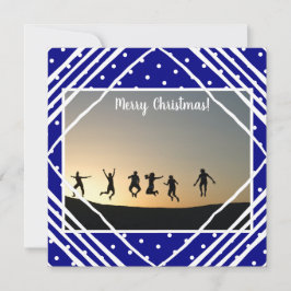 ネイビーメリークリスマスフォトモダンー シーズンカード