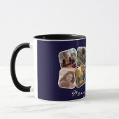 ネイビーメリークリスマス10写真コラージュ マグカップ (左)