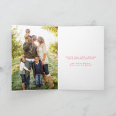 ネイビーメリー ツリー タイポグラフィック フォト 折りたたみ シーズンカード (内部)