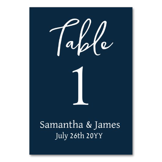ネイビーモダンエレガンス結婚ズ テーブルナンバー (裏面)