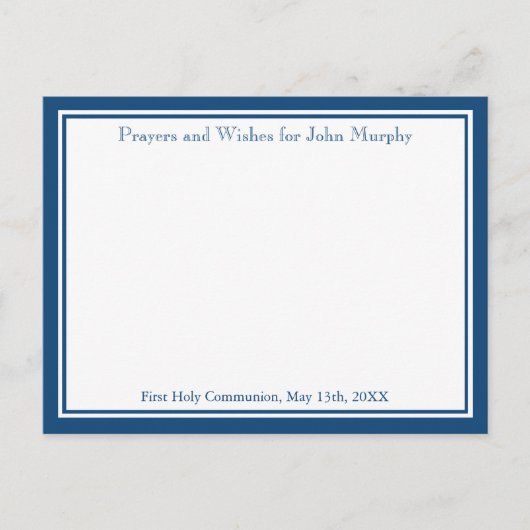 ネイビーモダンクロス宗教願いと祈りの言葉カード ポストカード (正面)