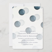 ネイビーモダンググレードットパターン結婚式招待状 招待状 (正面)