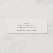 ネイビーモダングリーンの葉の熱帯の葉シダ スキニー名刺 (裏面)