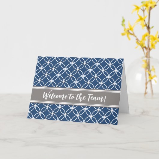 ネイビーモダングレイ従業員チームカードへようこそ カード (黄色い花)