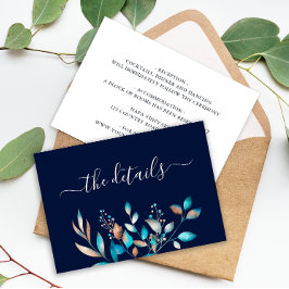 ネイビーモダング素朴リー結婚ズ エンクロージャーカード