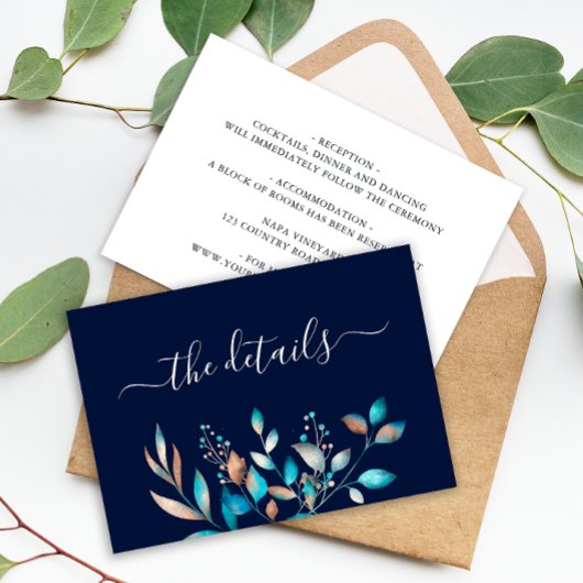 ネイビーモダング素朴リー結婚ズ エンクロージャーカード