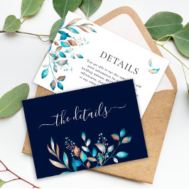 ネイビーモダング素朴リー結婚ズ エンクロージャーカード