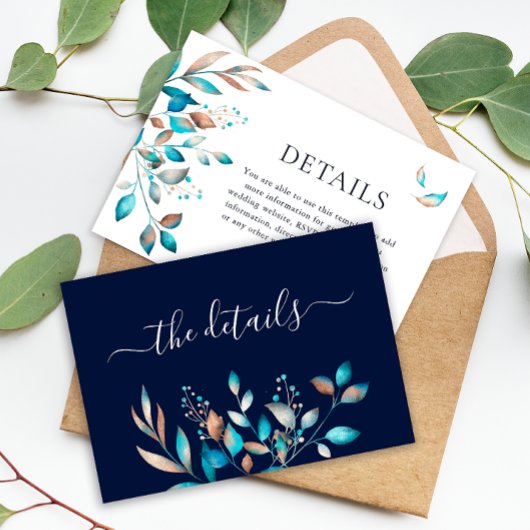 ネイビーモダング素朴リー結婚ズ エンクロージャーカード