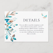 ネイビーモダング素朴リー結婚ズ エンクロージャーカード (正面)