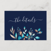 ネイビーモダング素朴リー結婚ズ エンクロージャーカード (裏面)