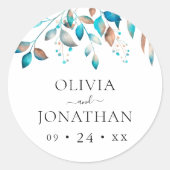 ネイビーモダング素朴リー結婚ズ ラウンドシール (正面)