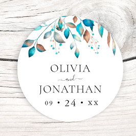 ネイビーモダング素朴リー結婚ズ ラウンドシール