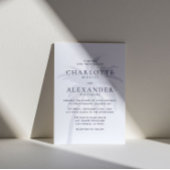 ネイビーモダンコースタルパームツリー結婚式招待状 招待状