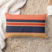 ネイビーモダンコーラルマンゴオレンジマスタードイエロー ランバークッション (ブランケット)