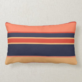 ネイビーモダンコーラルマンゴオレンジマスタードイエロー ランバークッション