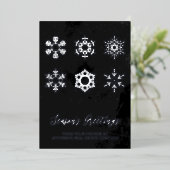 ネイビーモダンシルバー・スノーフレーク・ビジネス 箔シーズンカード (立ち正面)