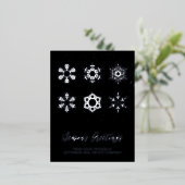 ネイビーモダンシルバー・スノーフレーク・ビジネス 箔シーズンポストカード (立ち正面)