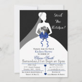 ネイビーモダンストックのキッチンブライダルシャワー招待状 招待状 (正面)