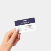 ネイビーモダンビジターパス会社のロゴ バッジ (手持ち)