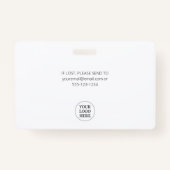 ネイビーモダンビジターパス会社のロゴ バッジ (裏面)