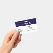 ネイビーモダンビジターパス会社のロゴ バッジ (手持ち)