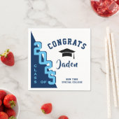 ネイビーモダンピンク卒業式パーティー スタンダードカクテルナプキン (インサイチュ)