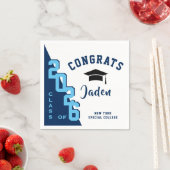 ネイビーモダンピンク卒業式パーティー スタンダードカクテルナプキン (インサイチュ)