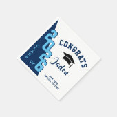 ネイビーモダンピンク卒業式パーティー スタンダードカクテルナプキン (角)