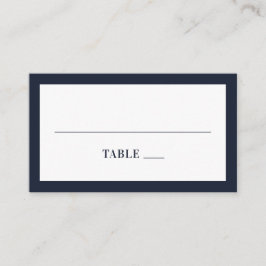 ネイビーモダンフローラ結婚ズ。青エレガント花 プレイスカード