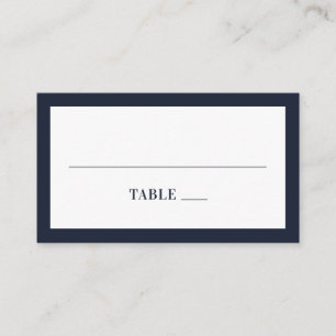 ネイビーモダンフローラ結婚ズ。青エレガント花 プレイスカード