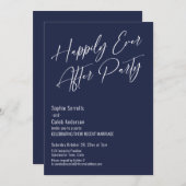 ネイビーモダンブエレガントル・ブルー 招待状 (正面/裏面)